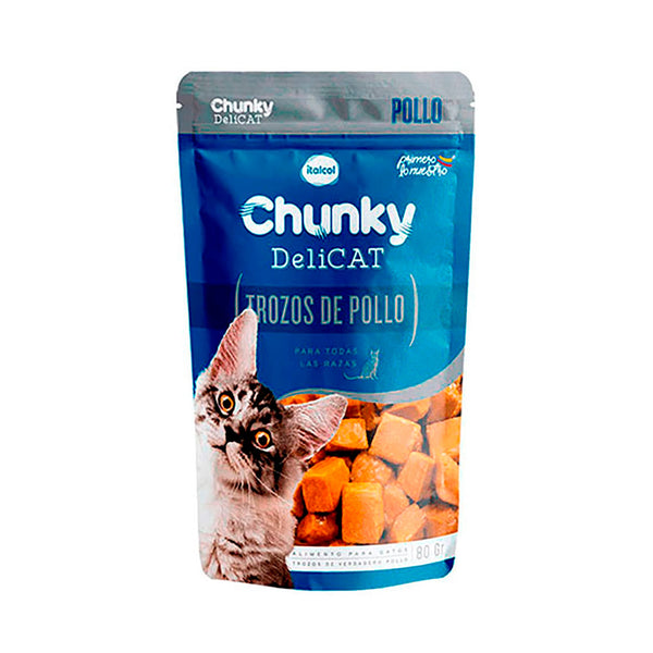 Alimento Húmedo Para Gato Chunky Delicat Trozos De Pollo 80gr | Anipet Colombia