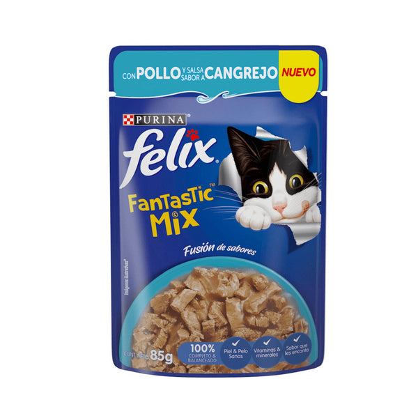 Alimento Húmedo Para Gato Felix Con Pollo Y Sabor a Cangrejo  |Anipet Colombia