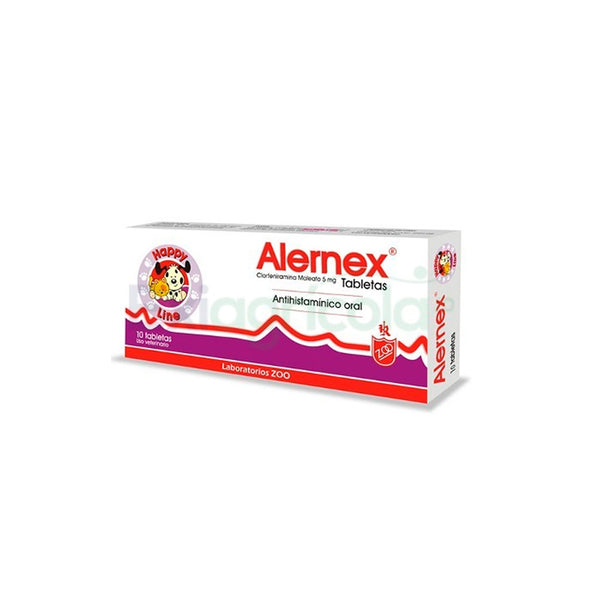 Antihistaminico Mixto Alernex Tabletas Caja X 10 Uds|Medicamentos perros y gatos|Anipet Colombia