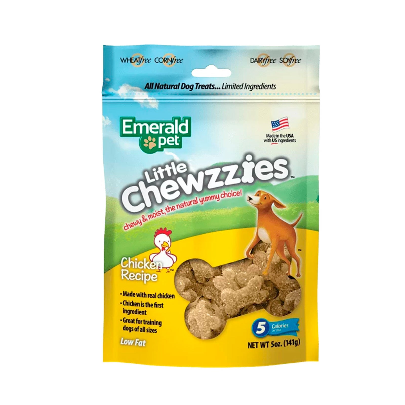 Galletas Emerald Pet Dog Little Chewzzies Pollo 5oz Snacks Perros