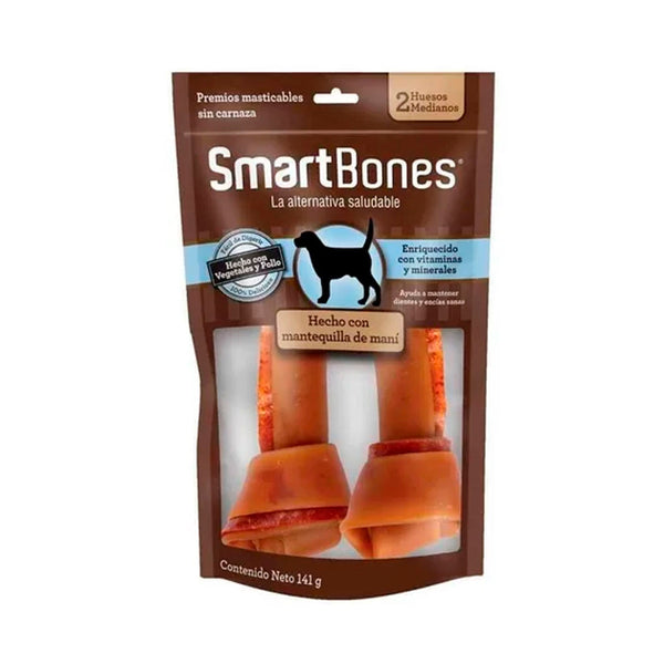 Snack Para Perro Smartbones Mantequilla Mani 2 Huesos Medianos 141gr | Snacks | Anipet Colombia