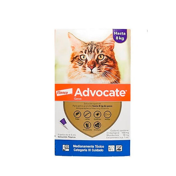 Antiparasitario Gato Advocate X 0.8 Ml Grandes Bayer |Medicamentos perros y gatos|Anipet Colombia